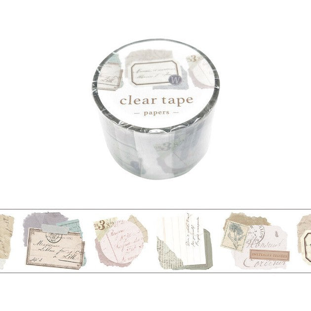 Scrap Papers Collage | Clear Washi Tape | Mind Wave