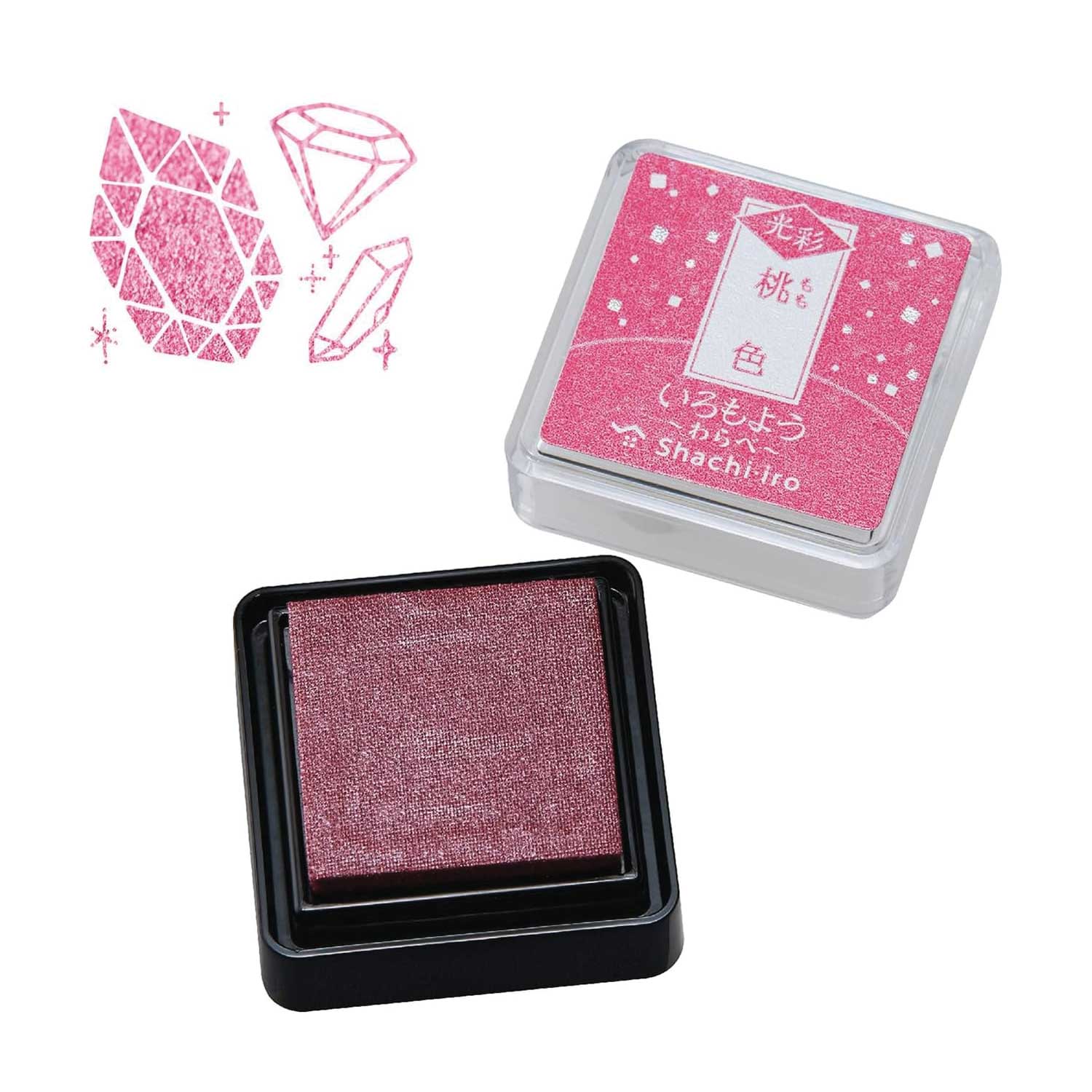 Shachihata 'Iromoyo Kosai Glow Warabe' Series Mini Stamp Ink Pad - Peach Pink