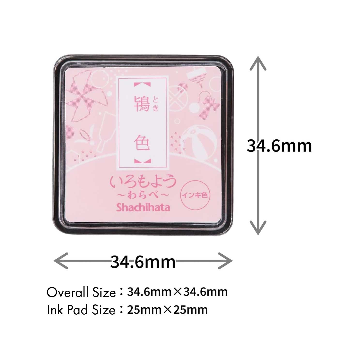 Shachihata 'Iromoyo Warabe' Series Mini Stamp Ink Pad - Ibis Pale Pink