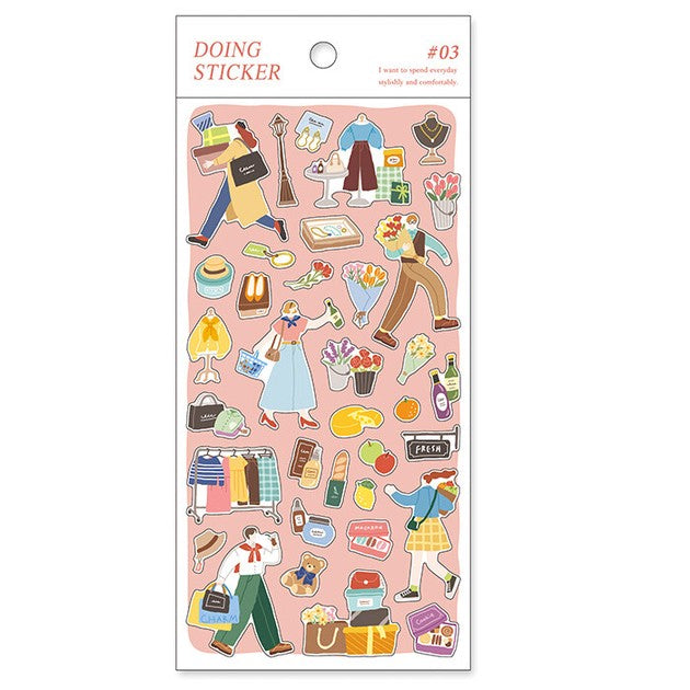 Shopping Market 'Doing Sticker' Stickers Sheet