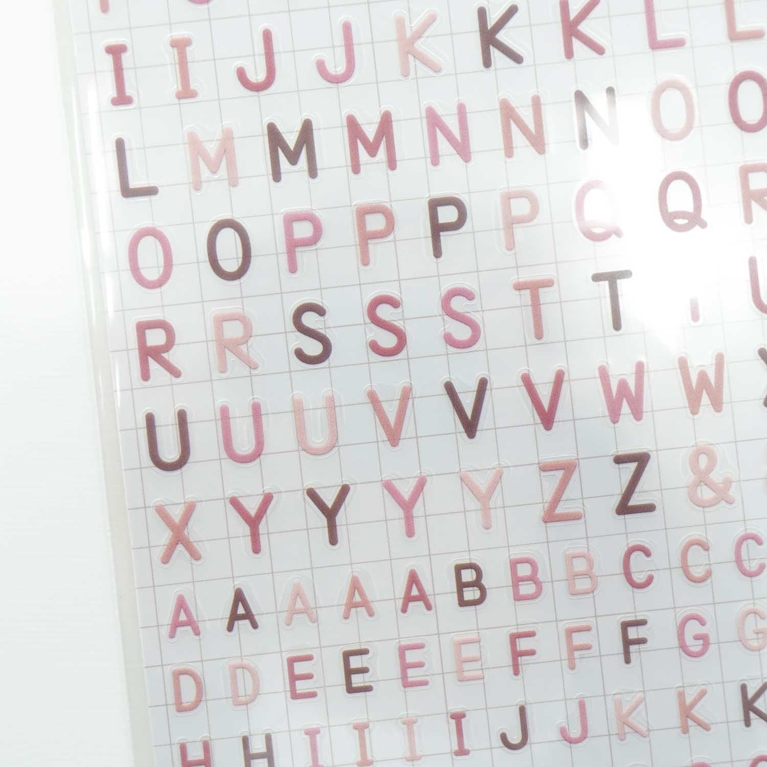 Slim Pink Alphabet ABC Letters 'Moji Collection' Sticker Sheet
