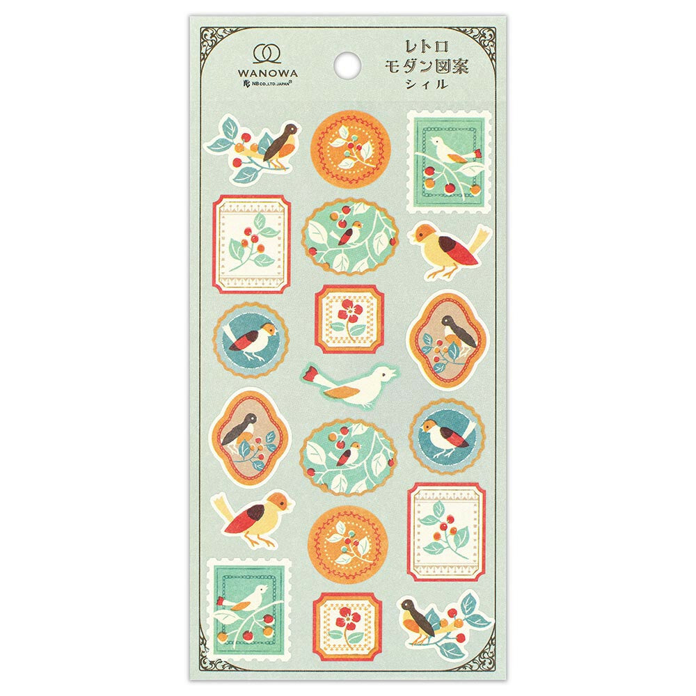 Small Birds & Fruit Sticker Seals | 'Wanowa' Series | Stickers Sheet