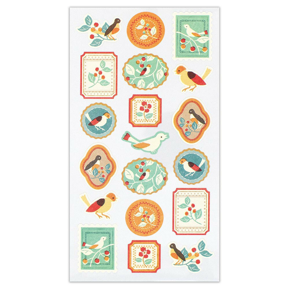 Small Birds & Fruit Sticker Seals | 'Wanowa' Series | Stickers Sheet