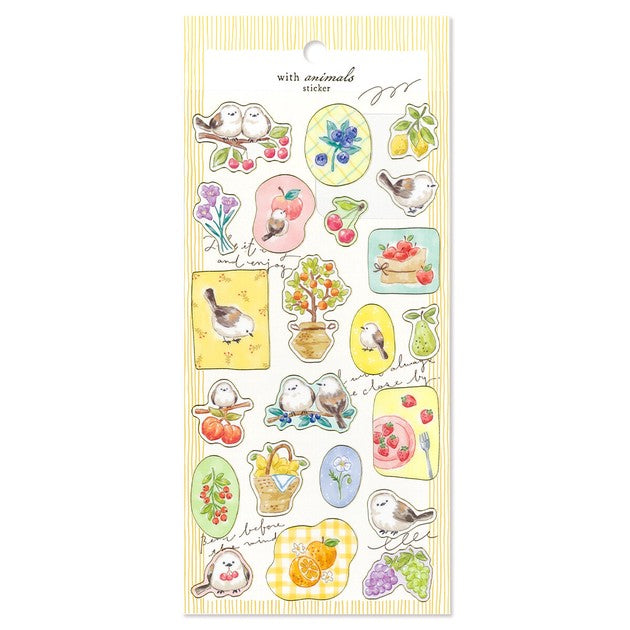 Snow Fairy Bird 'With Animals' Sticker Sheet