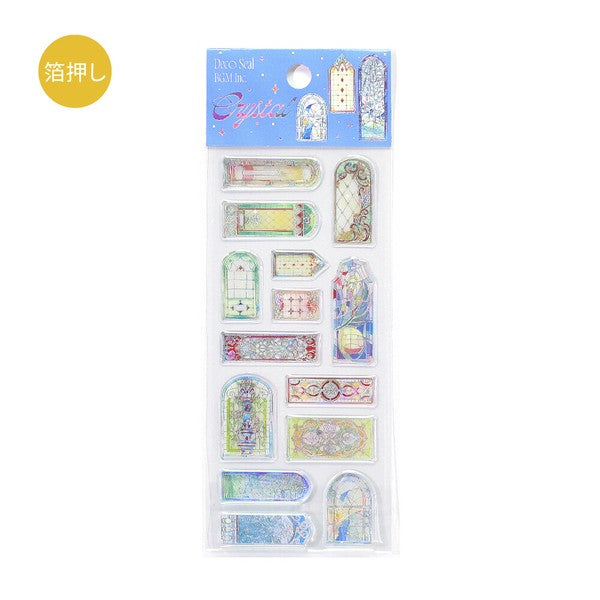 Stained Glass Window 'Crystal Deco Seal' 3D Epoxy Resin Stickers Sheet
