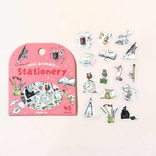 Stationery Mini Animals Planner Flake Stickers BGM