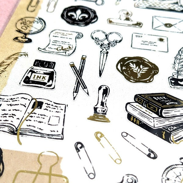 Stationery | Stamp Sticker | Vintage Style Stickers Sheet
