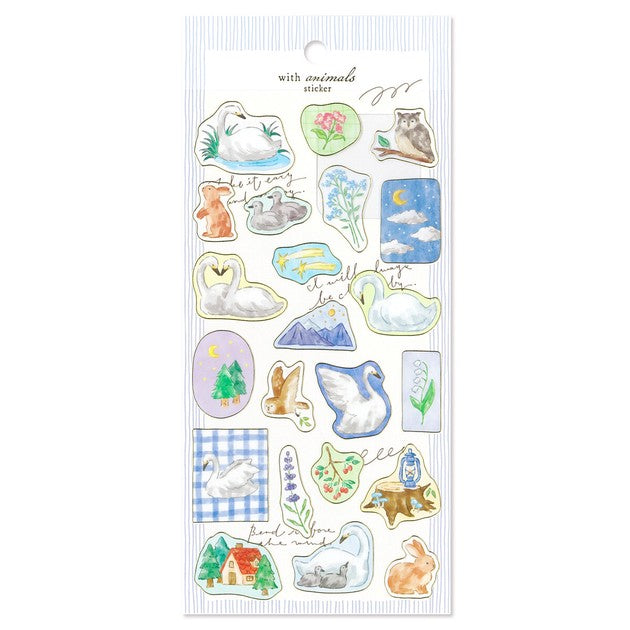 Swans 'With Animals' Sticker Sheet