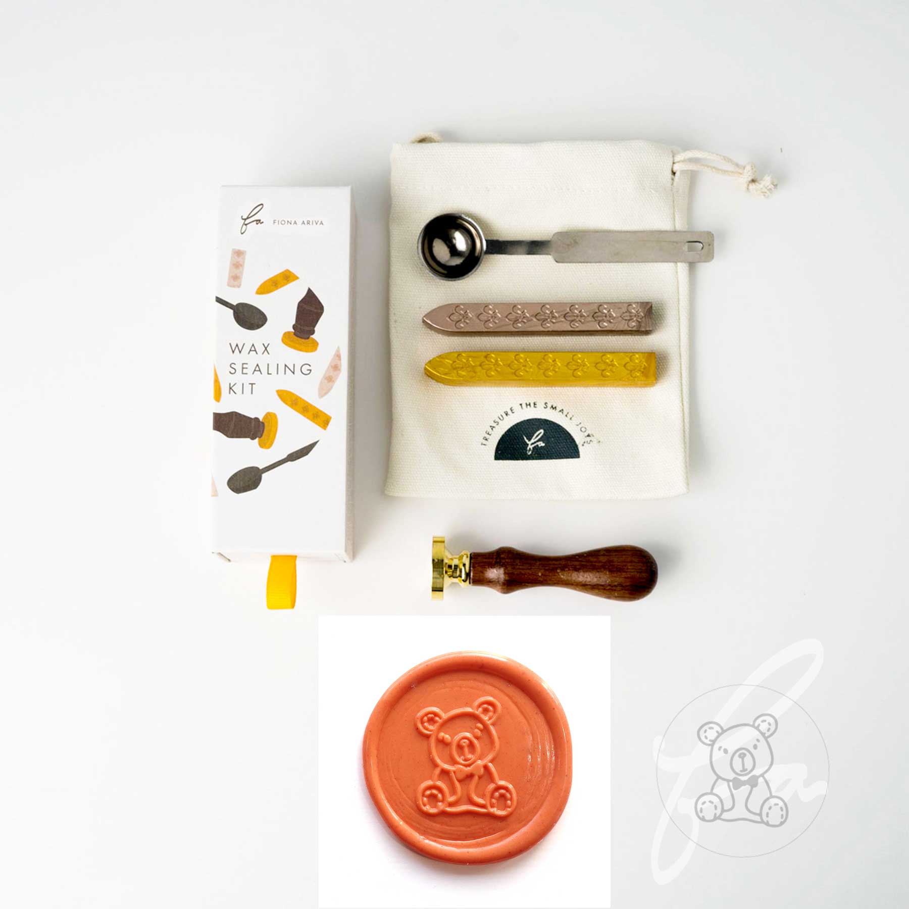 cute teddy bear wax seal kit fiona ariva australia