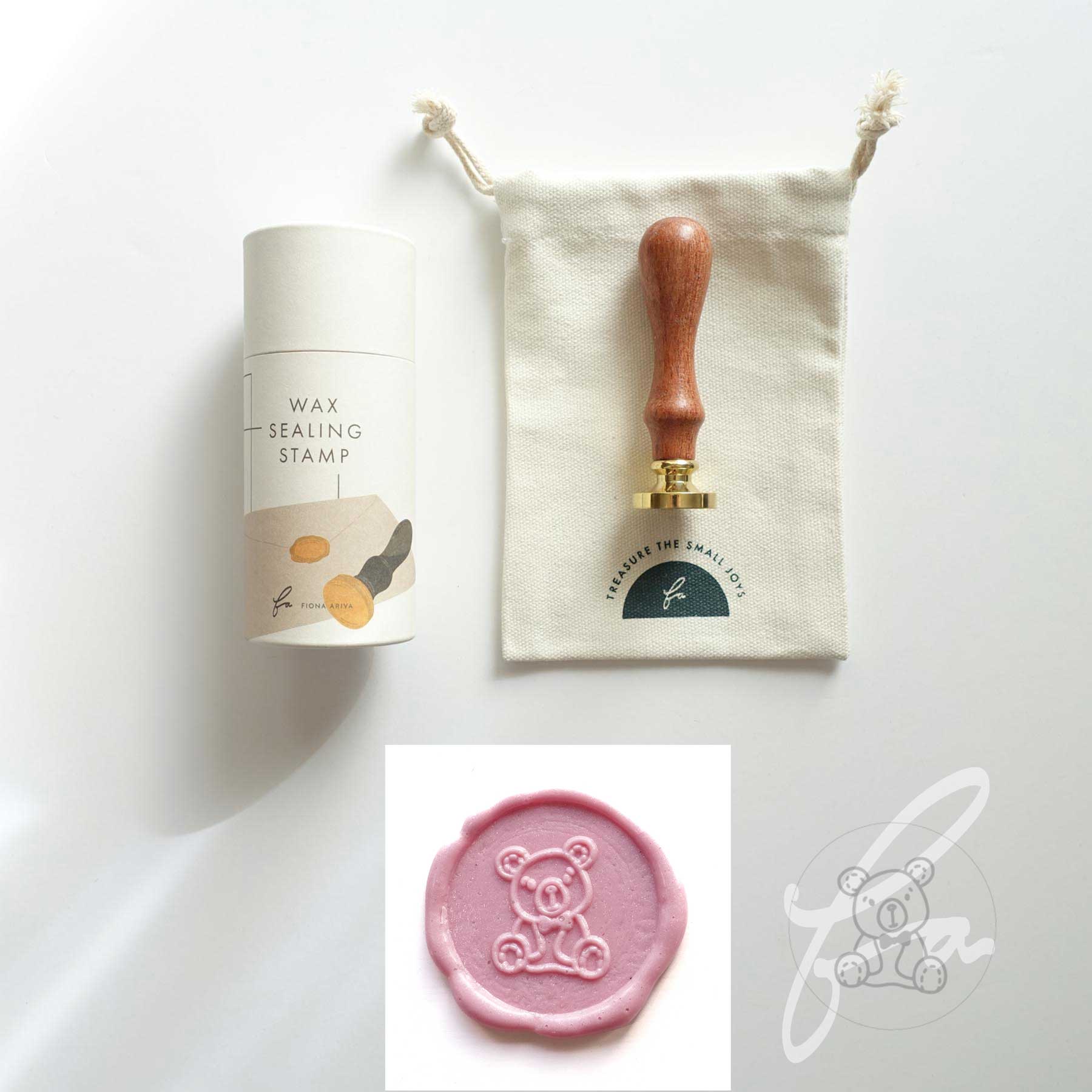 cute teddy bear wax seal stamp fiona ariva australia