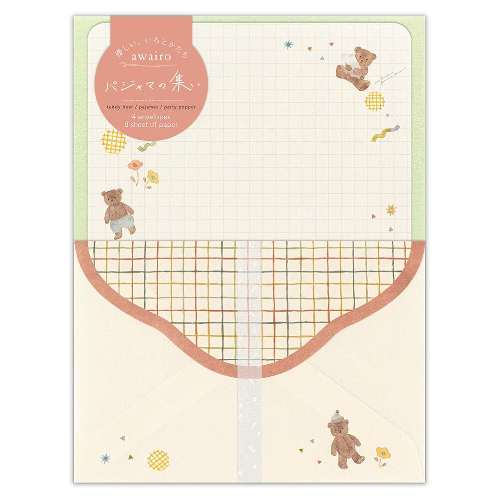 Teddy Bear Pyjamas | 'Awairo' Series | Letter Writing Set