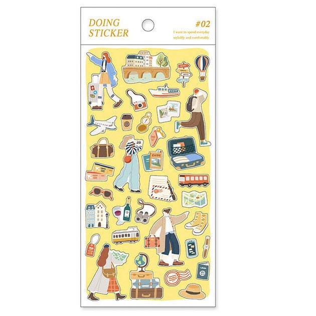 Travel Vacation 'Doing Sticker' Stickers Sheet