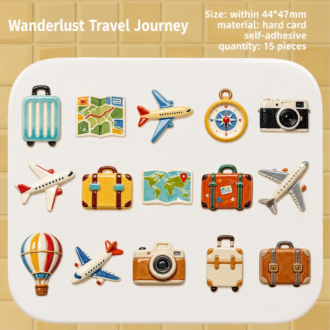 Wanderlust Travel Journey 'Cozy Curiosities' Cardstock Flake Stickers