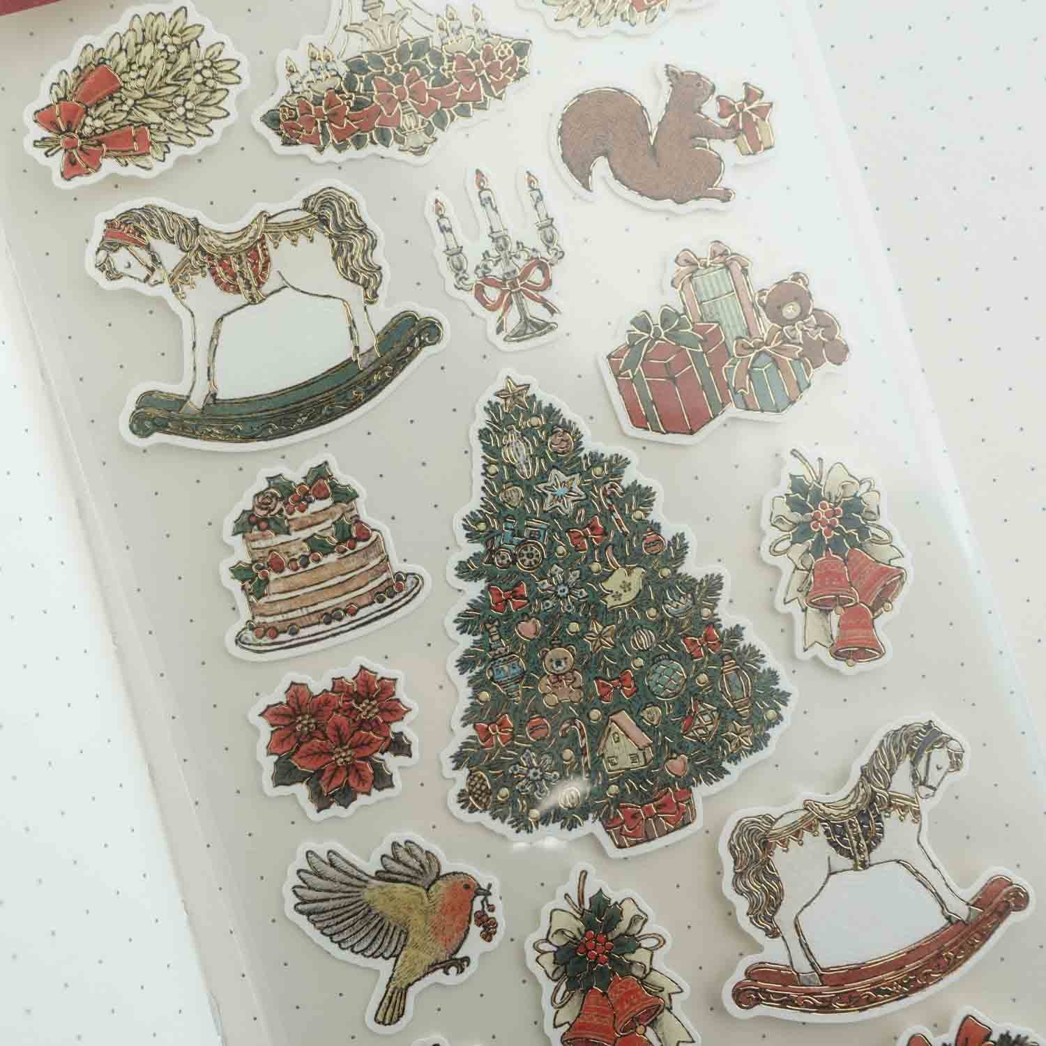 Antique Illustration Christmas Night by Mitsu | Stickers Sheet
