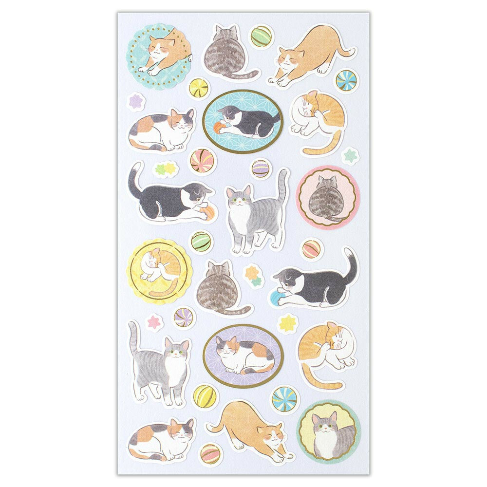 Ball & Cat Stickers Sheet