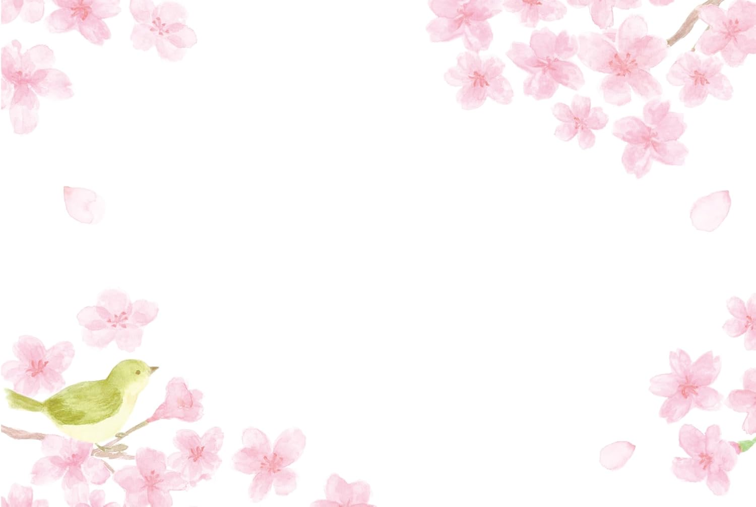 Bird Amongst the Cherry Blossoms Textured Paper Envelope Japanese