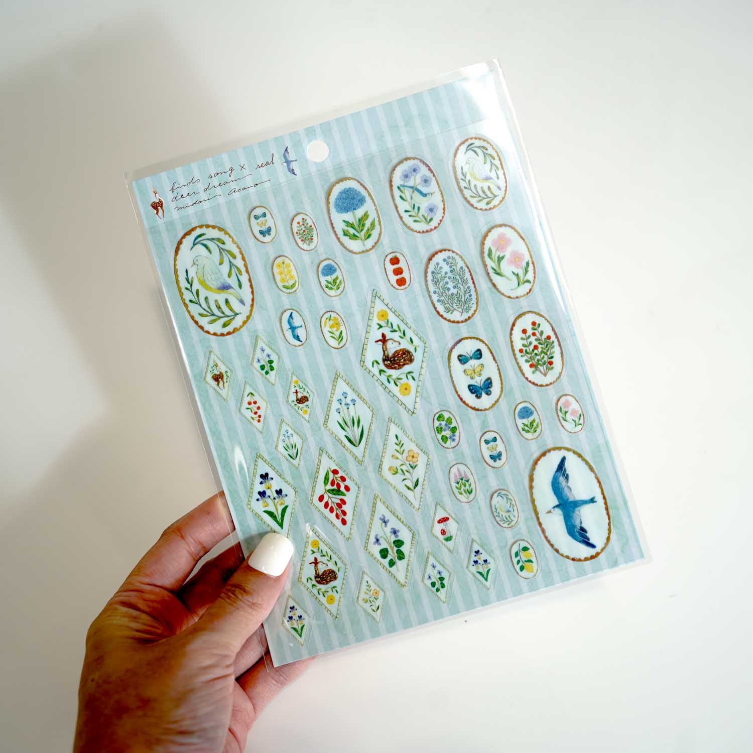 Birds Song × Deer Dream 'Midori Asano' Cozyca Stickers Sheet