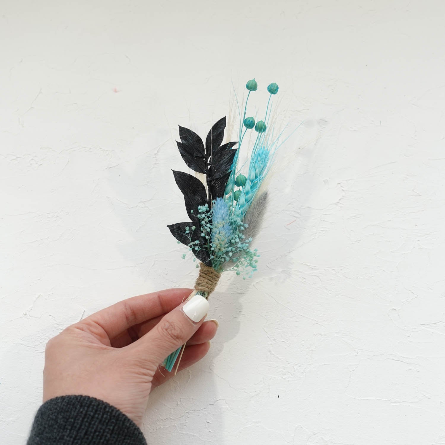 baby blue small mini dried flower posy bouquet for gift hampers boxes wedding boutonniere buttonhole australia