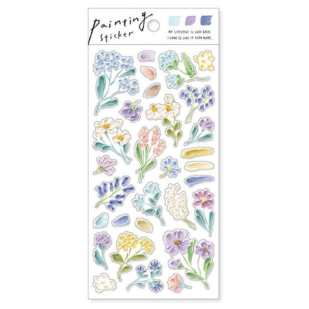 Blue Flowers | Oil Painting Style Stickers