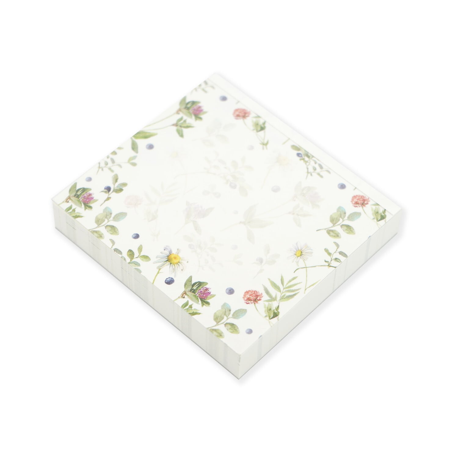 blueberry garden botanical flowers daisy clover memo pad