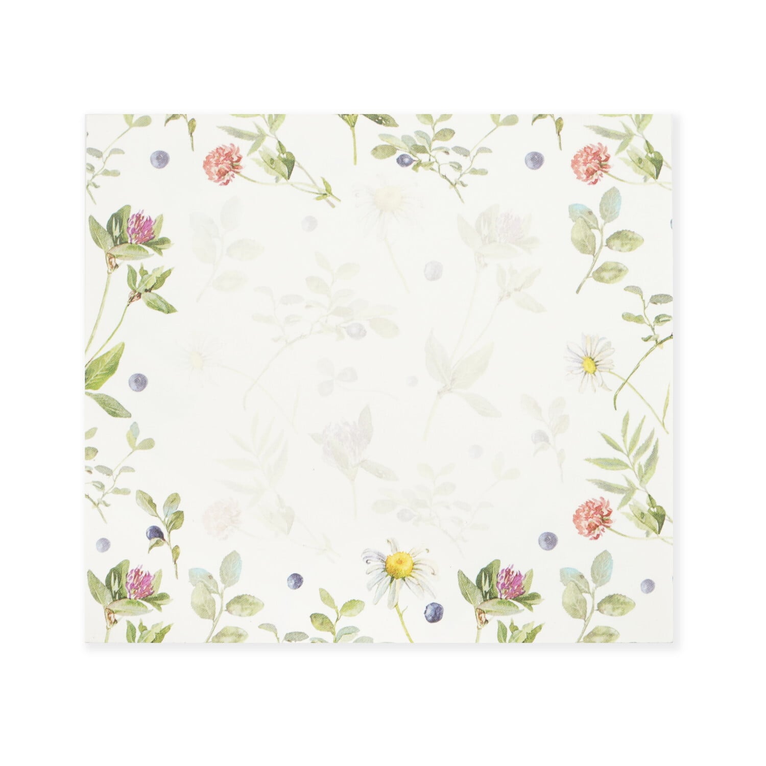 blueberry garden botanical flowers daisy clover memo pad