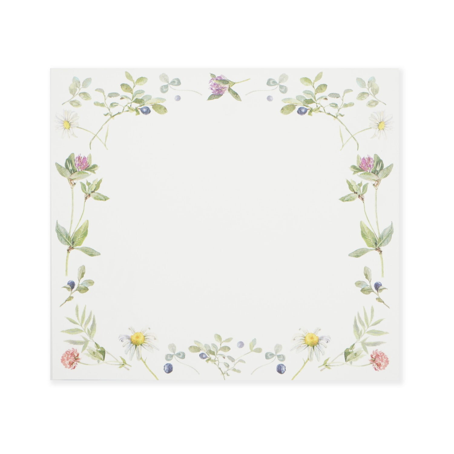 blueberry garden botanical flowers daisy clover memo pad
