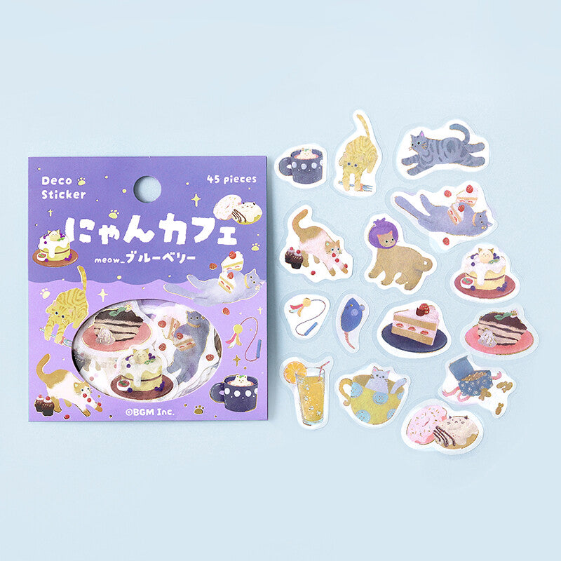 Blueberry Cats Kitten Cafe | Planner Flake Stickers | BGM