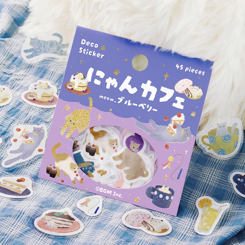 Blueberry Cats Kitten Cafe | Planner Flake Stickers | BGM