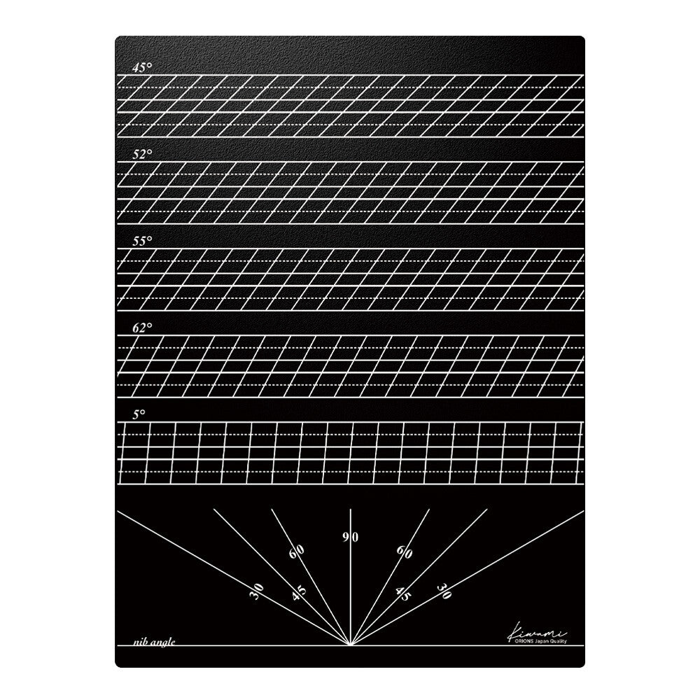 Copperplate Calligraphy Various Angles With Practice Guidelines Black Writing Mat | Kyoei Orions Kiwami