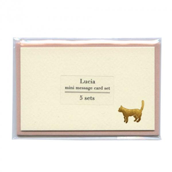 cat mini message card set envelopes gold foil