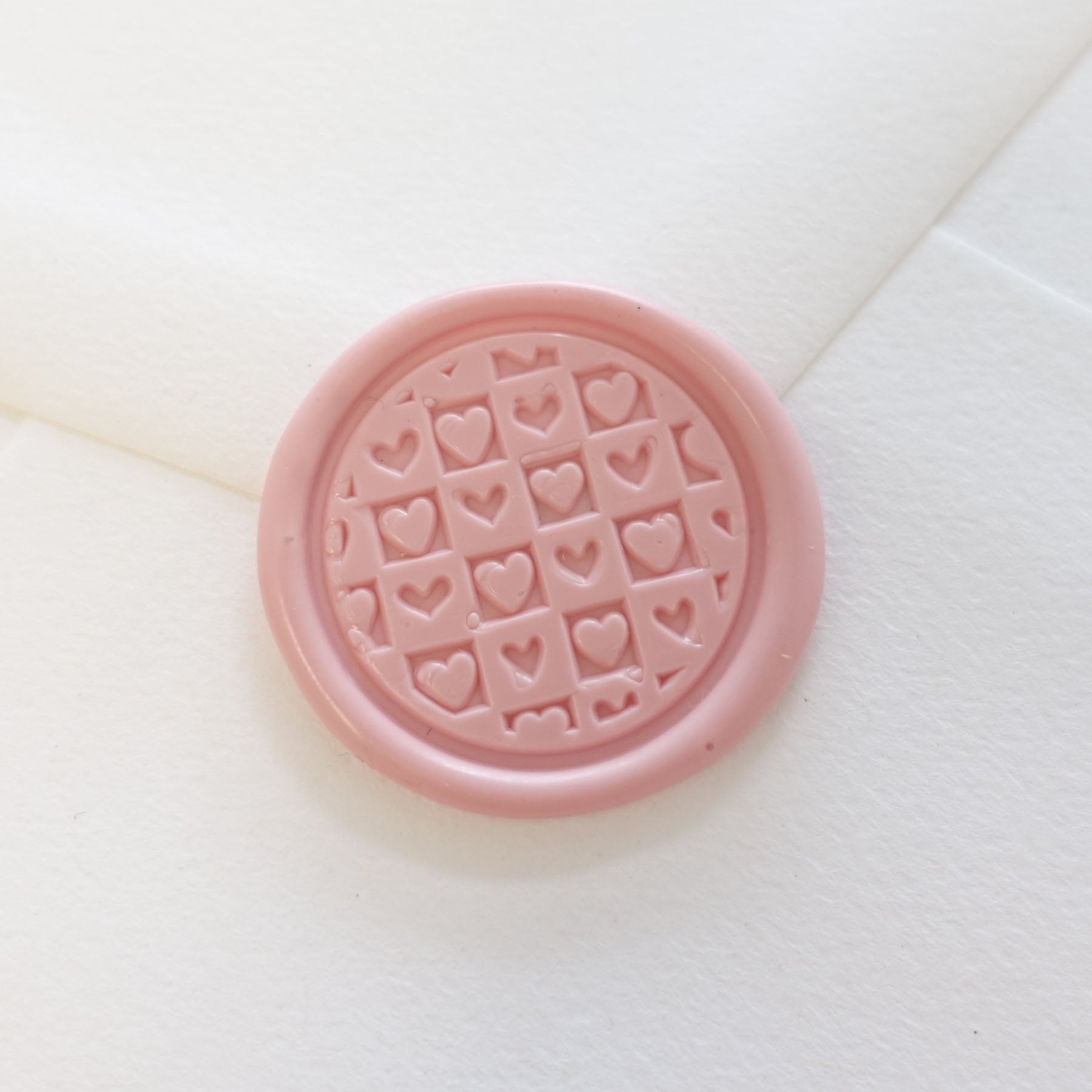 chequered hearts patchwork pattern wax seal fiona ariva australia