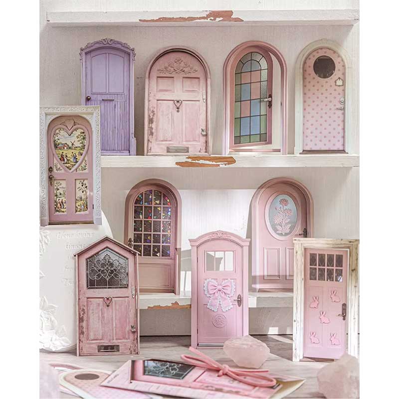 Cherry Doorway Pink Collage Cut-Out Opening Card Stickers