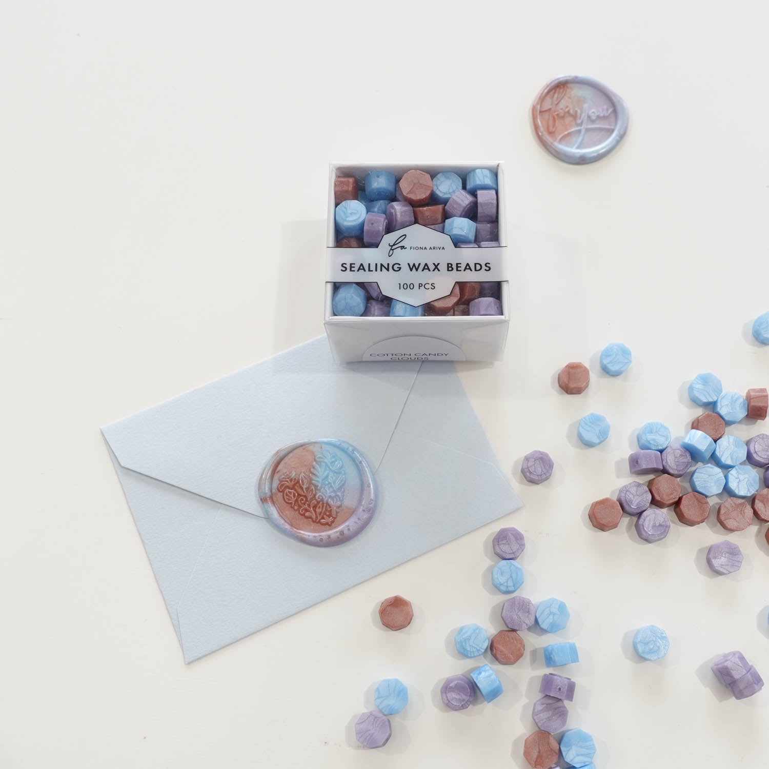 Cotton Candy Clouds Mix 100pcs sealing wax beads