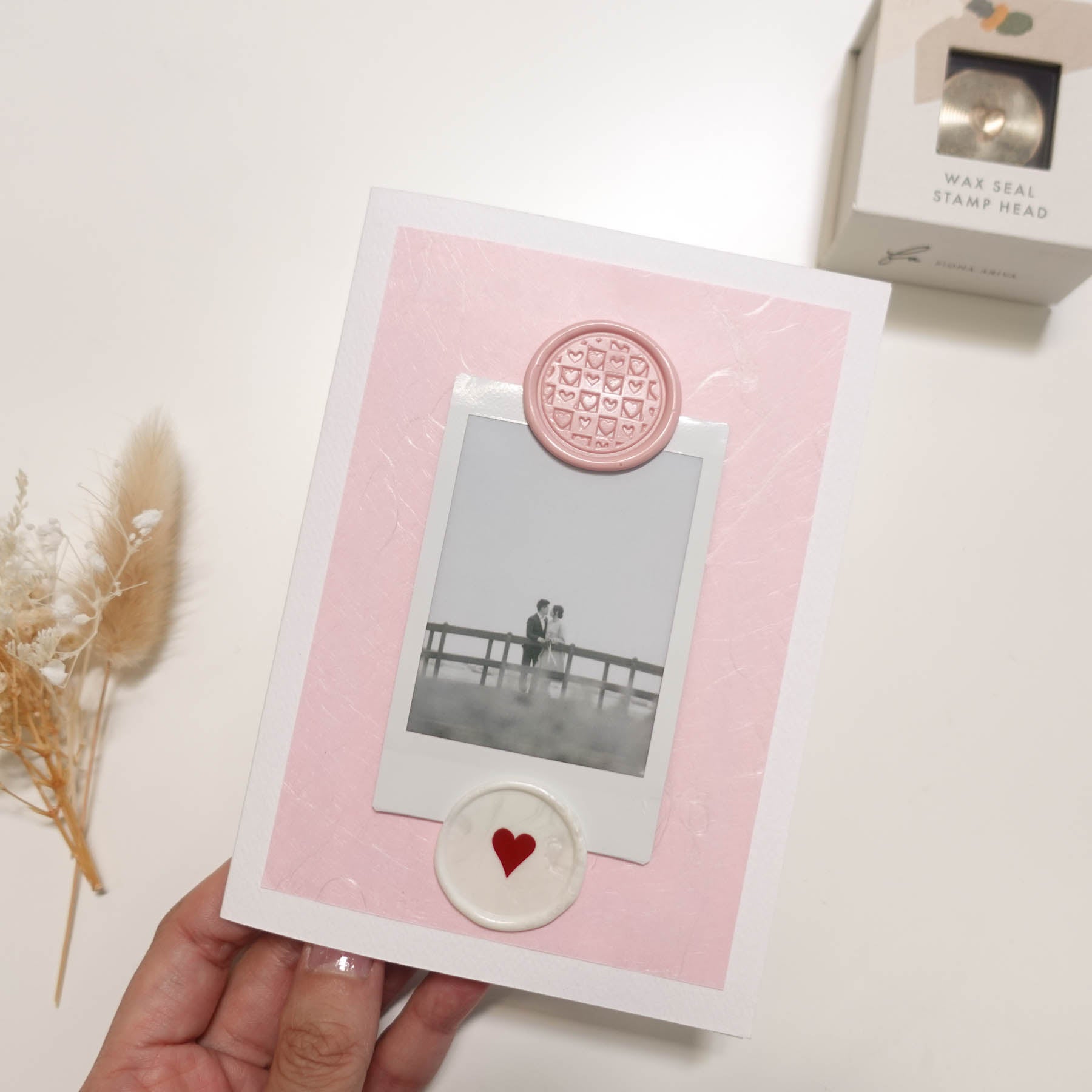 Chequered Hearts wax seal stamp, wax seal kit or stamp head