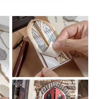 Door Collage Cut-Out Opening Card Stickers