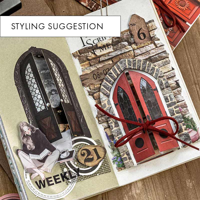 Door Collage Cut-Out Opening Card Stickers