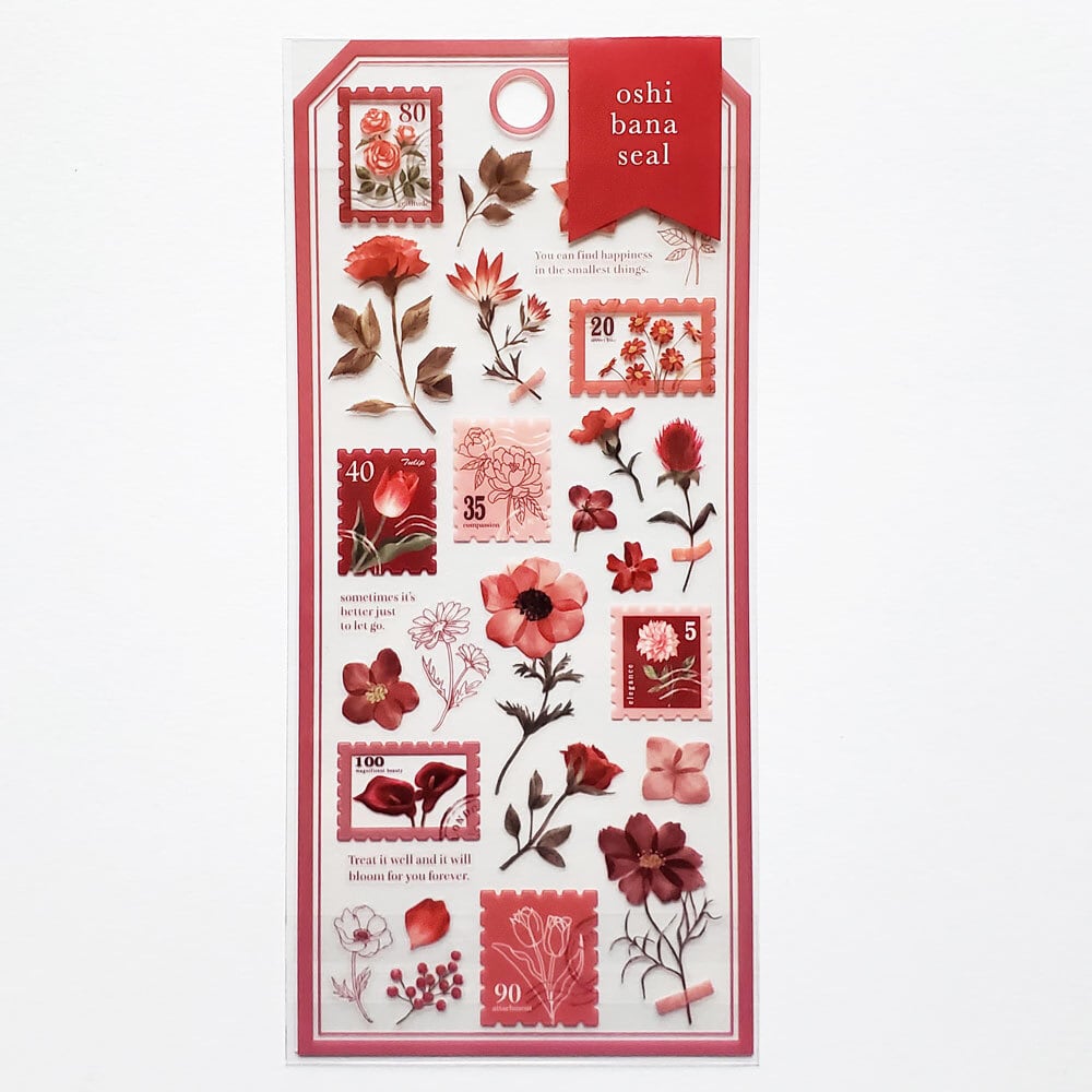 Oshibana Clear Sticker Sheet - Wine