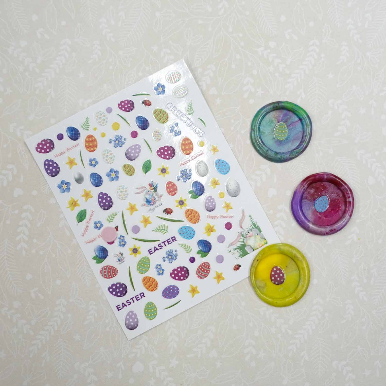 Easter Eggs Clear-Backed Decorative Stickers Sheet