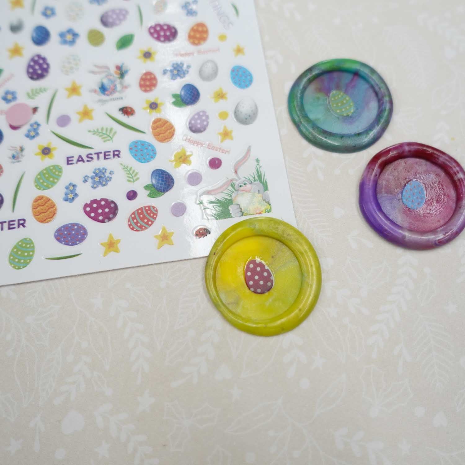 Easter Eggs Clear-Backed Decorative Stickers Sheet