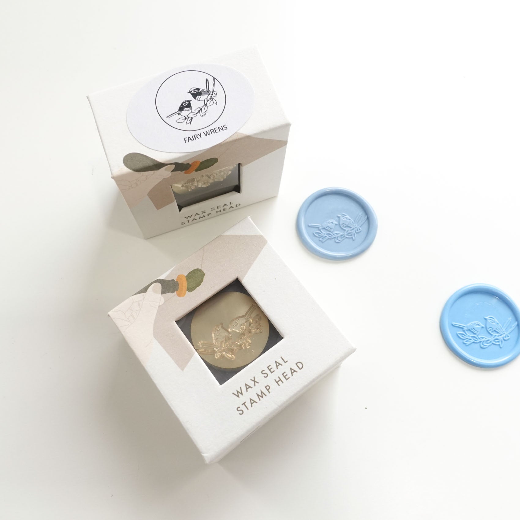 fairy wrens bird wax seal stamp australia fiona ariva