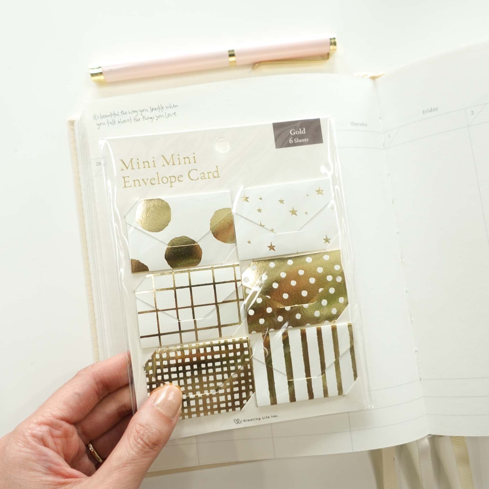 Mini Tiny Envelope 6pc Set - Gold Foil Patterns