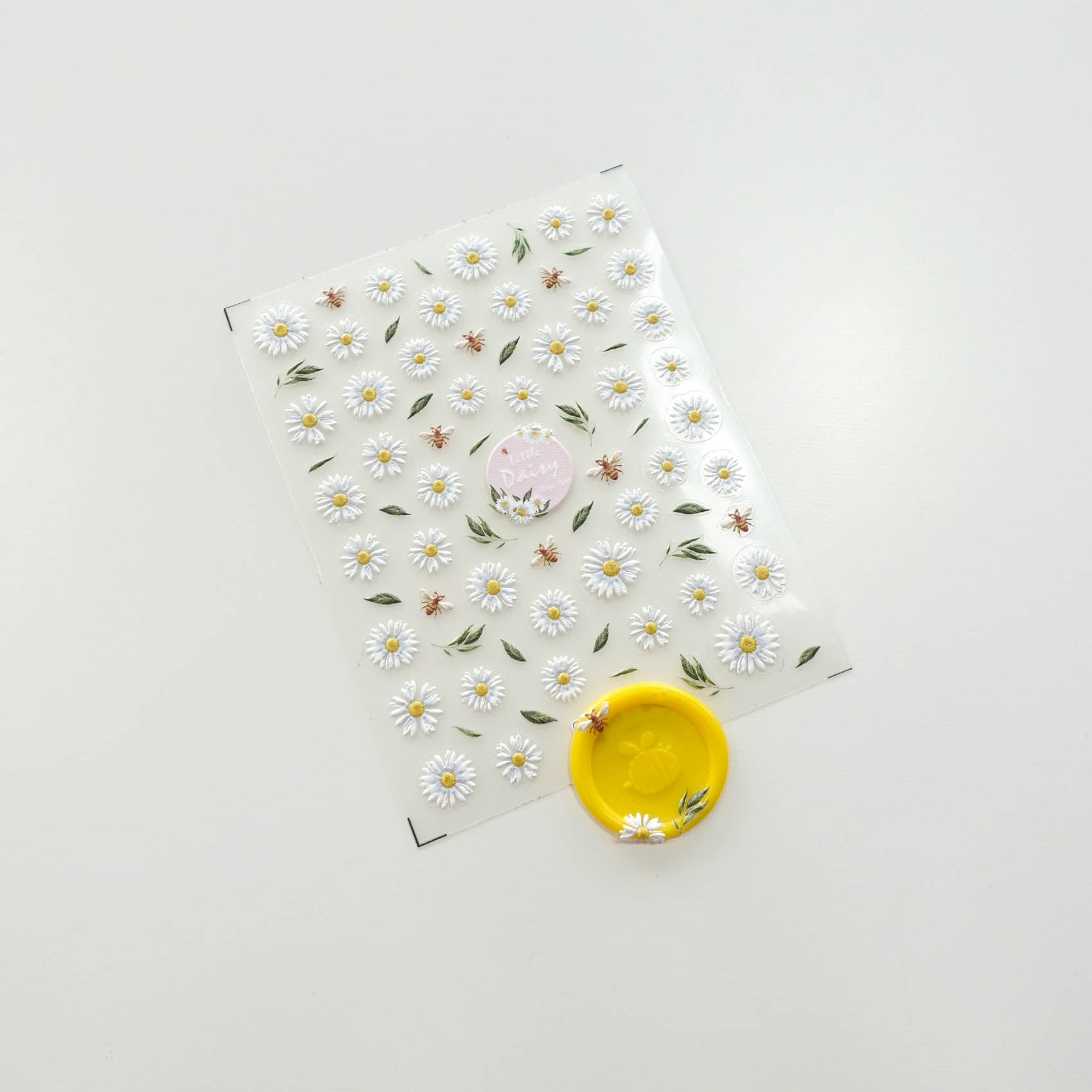 Daisy Bee 3D Clear-Backed Decorative Stickers Sheet