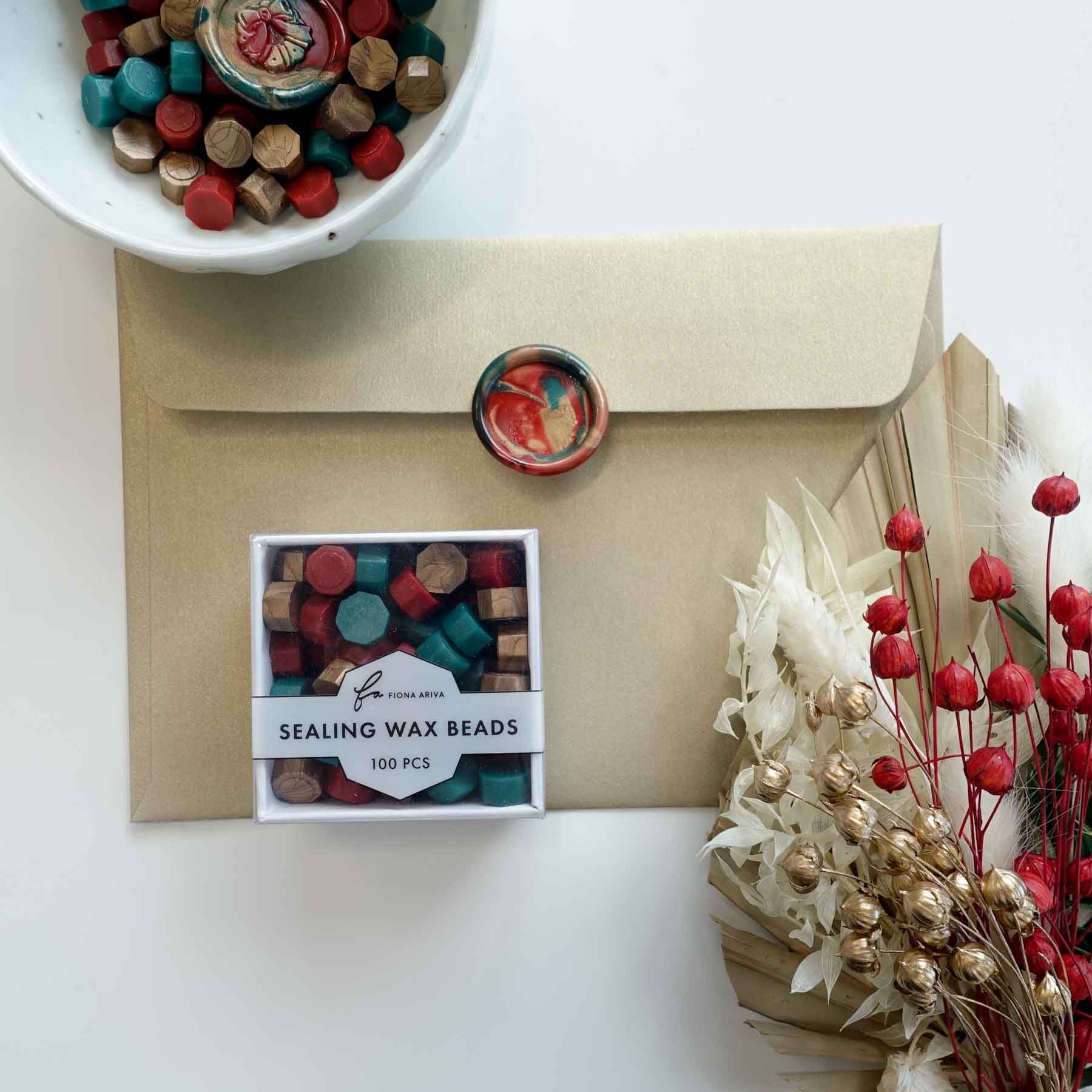 Yuletide Christmas Mix 100pcs Sealing Wax Beads