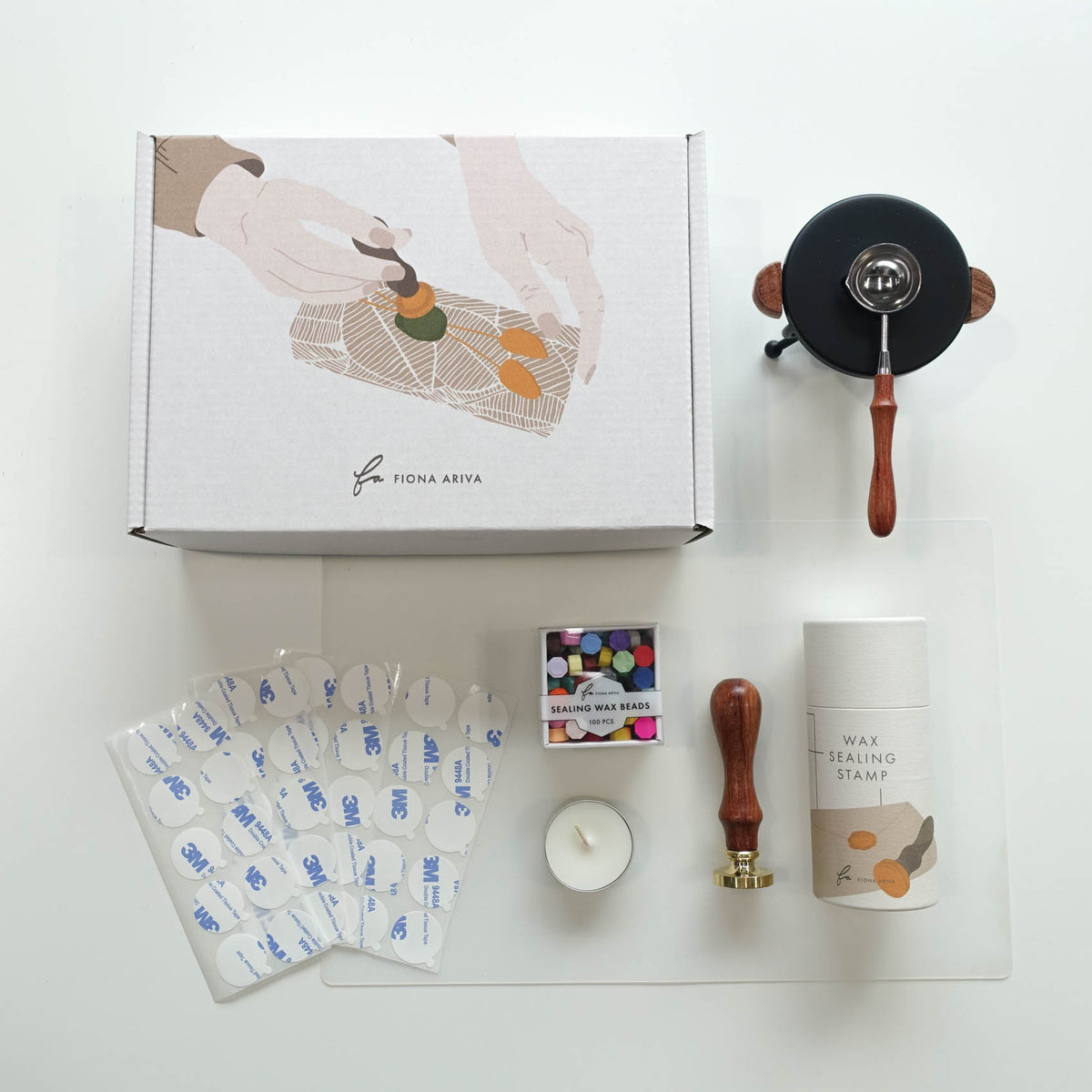 Custom wax seal gift box australia with business logo or wedding wax seal design from fiona ariva australia