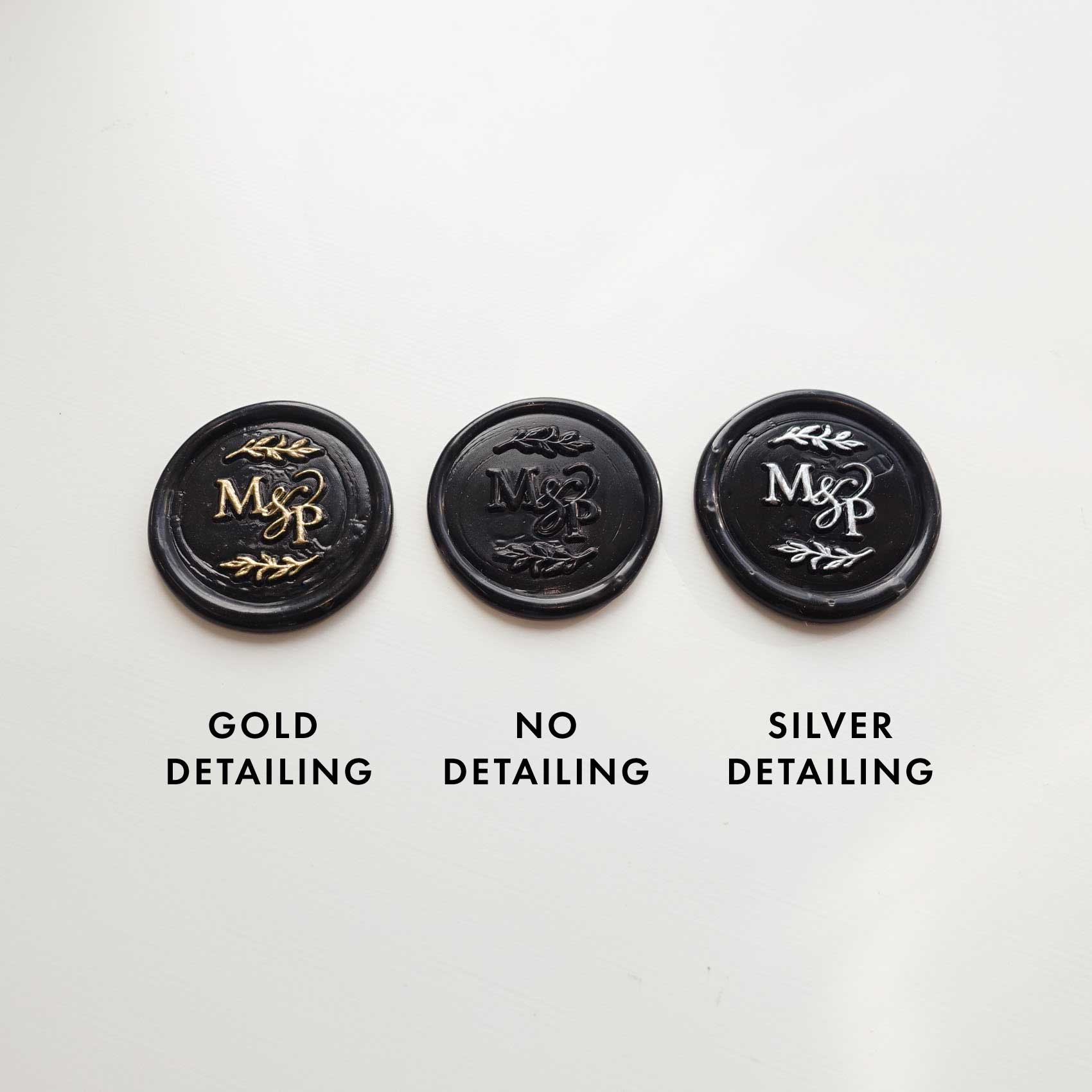 Minimalist wedding monogram semi custom initials wax seal stamp or kit with letters only