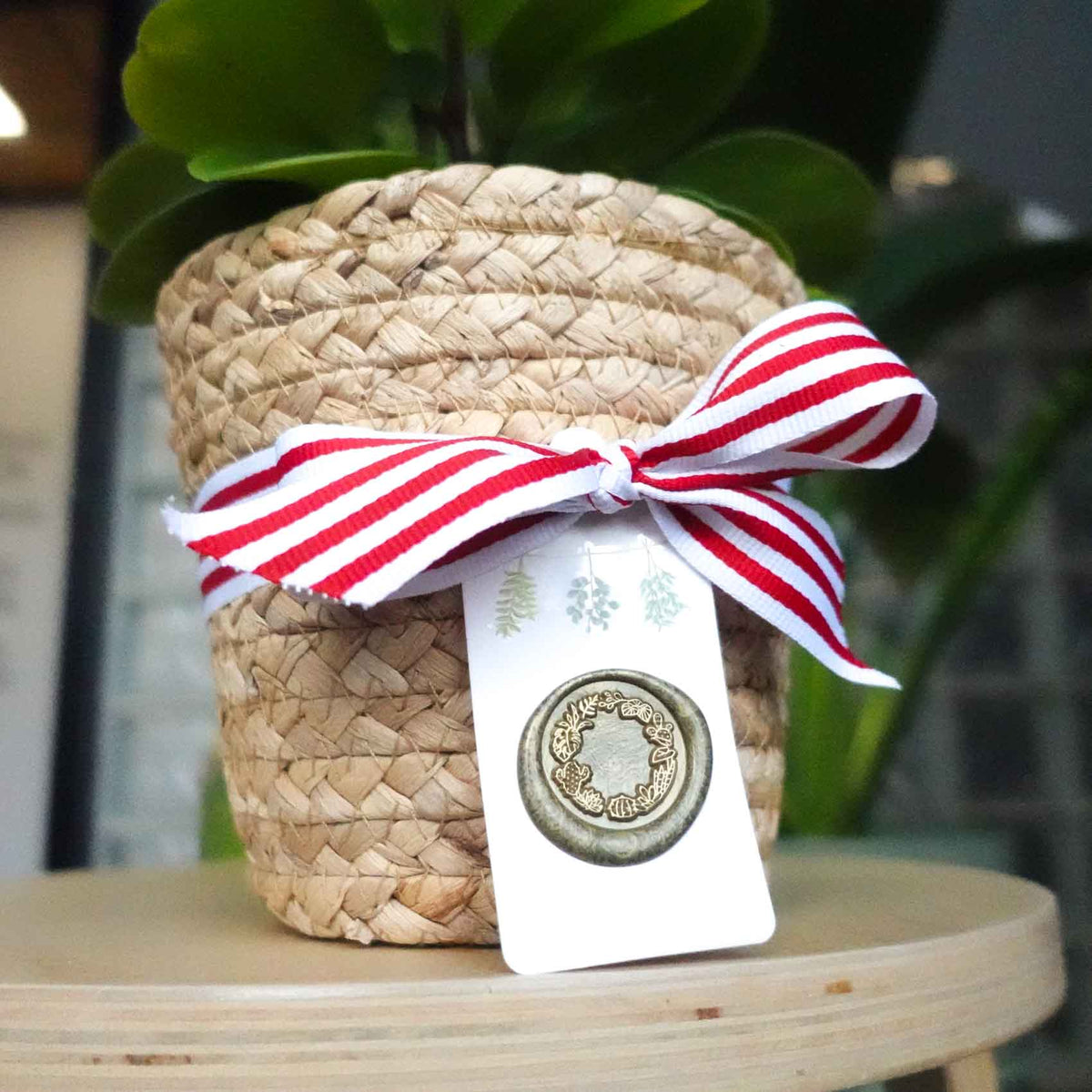 House Plant Wreath wax seal stamp, wax seal kit or stamp head