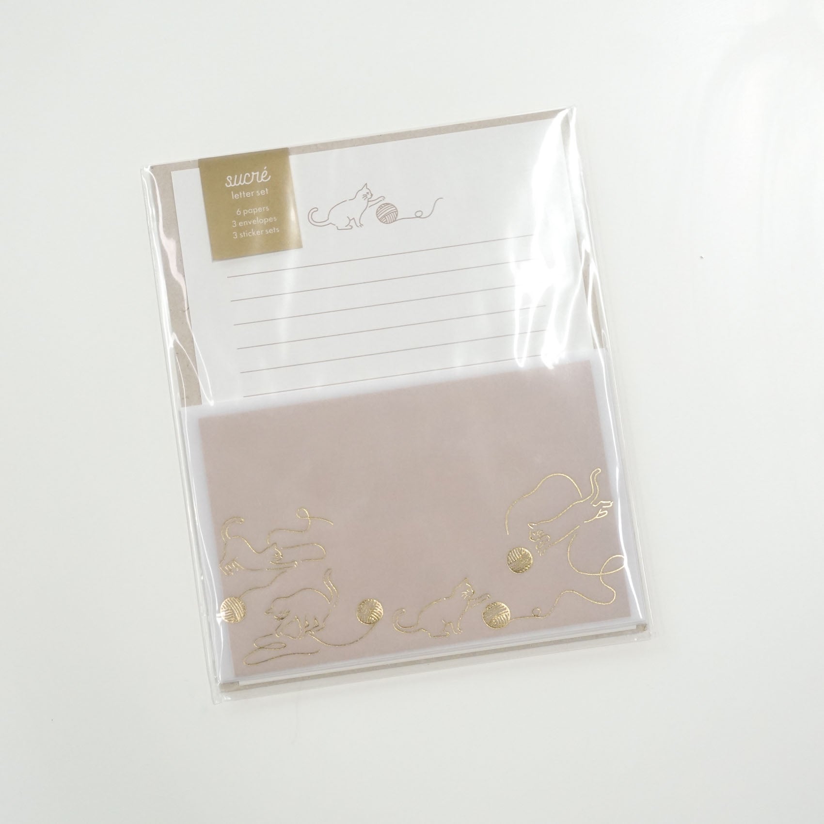 sucre letter writing set cats gold foil australia