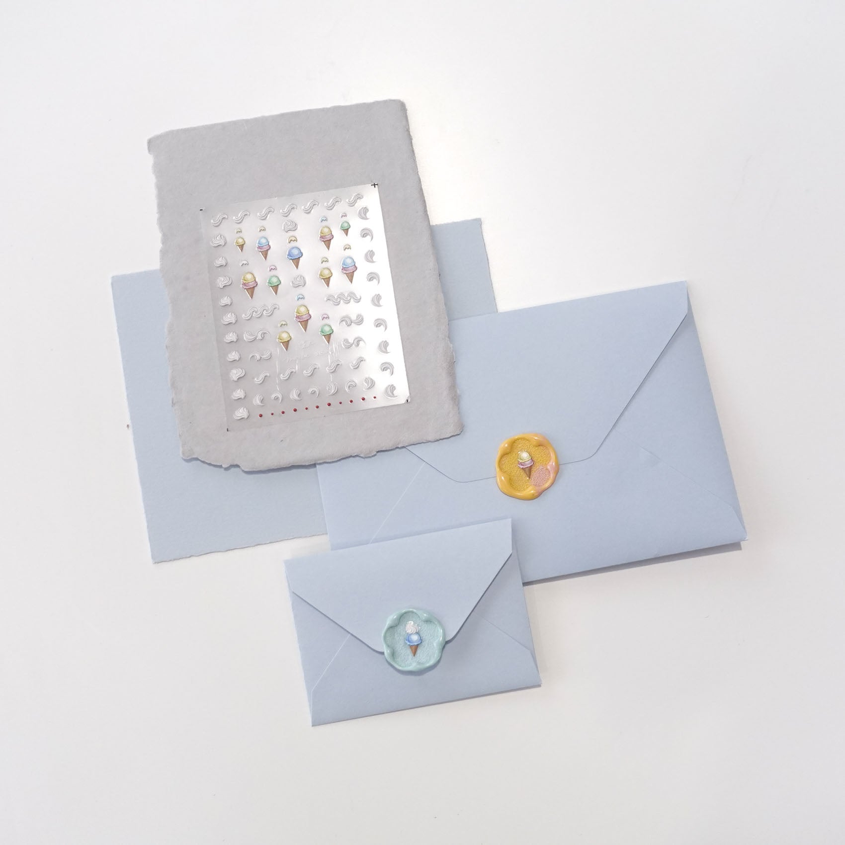 Ice Cream | Whipped Cream | Clear-Backed Decorative Stickers Sheet