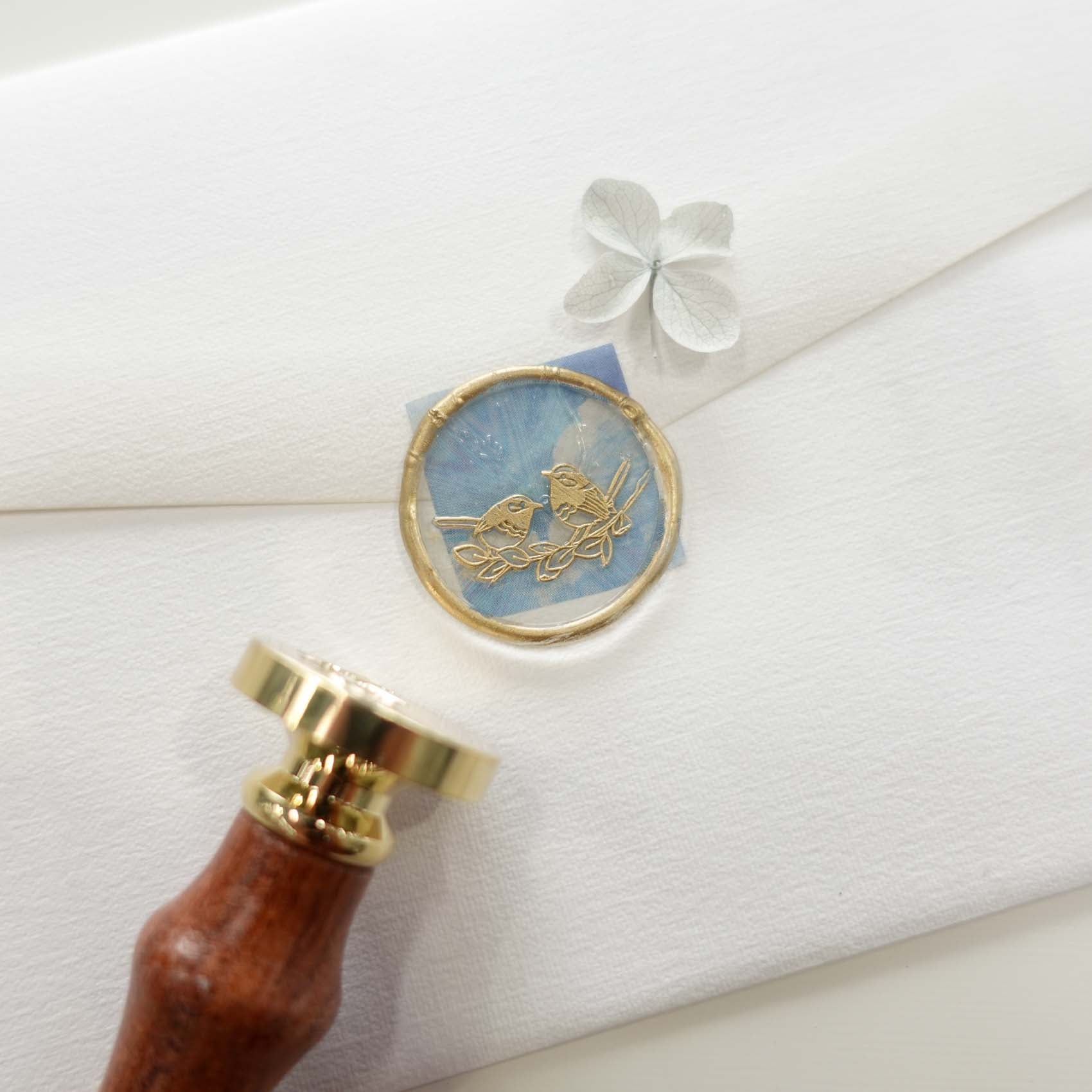 fairy wrens bird wax seal stamp australia fiona ariva