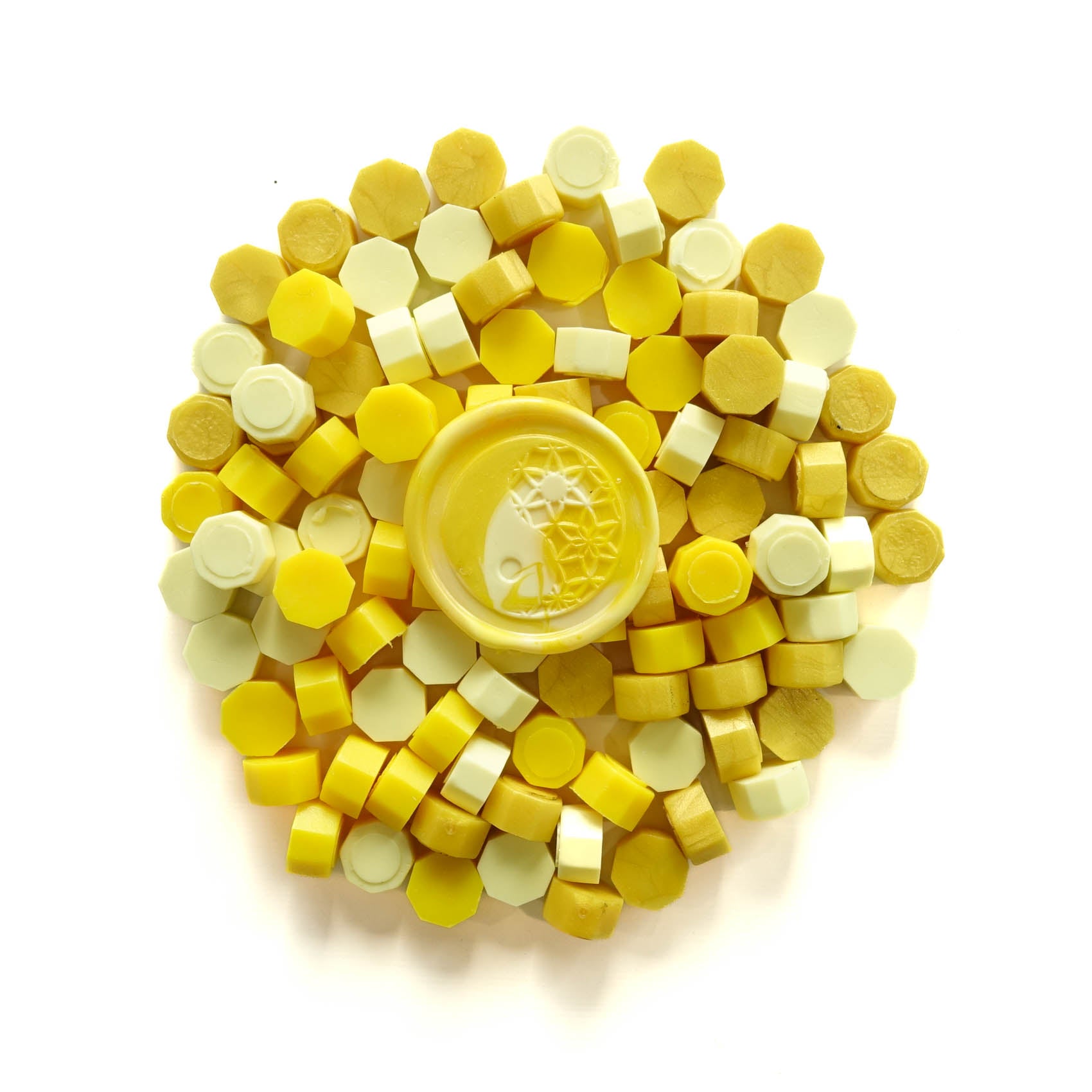 mixed bright pale yellow sealing wax beads for melting wax seals fiona ariva australia